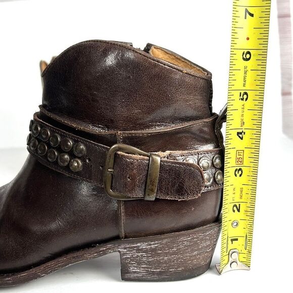 Five Worlds Cordani Serene Studded Cowboy Booties Brown Leather Side Zip 7 1/2 - Picture 16 of 16